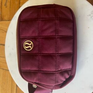 Lululemon Athletica velour Quilted Merlot Crossbody Bag